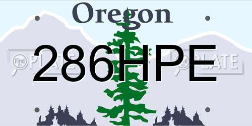 286HPE Oregon License Plate