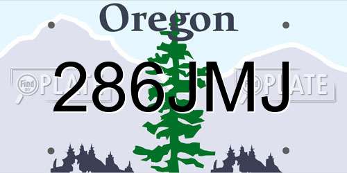 286JMJ Oregon License Plate