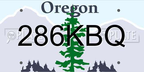 286KBQ Oregon License Plate