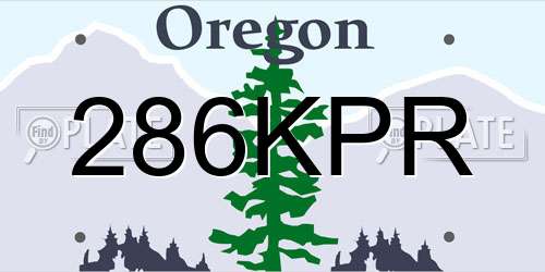 286KPR Oregon License Plate