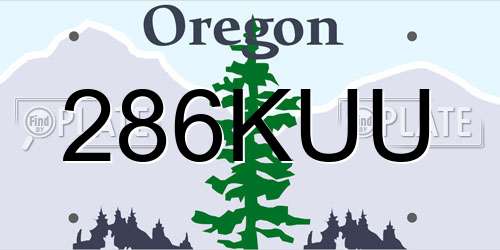 286KUU Oregon License Plate
