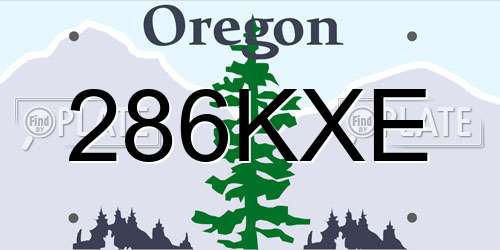 286KXE Oregon License Plate