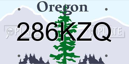 286KZQ Oregon License Plate