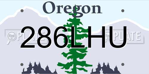 286LHU Oregon License Plate