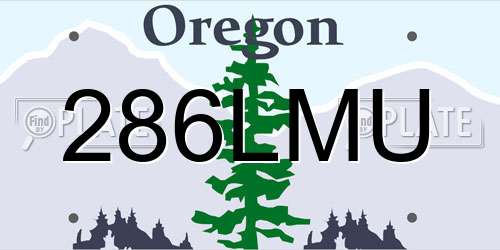 286LMU Oregon License Plate
