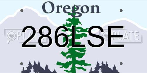 286LSE Oregon License Plate