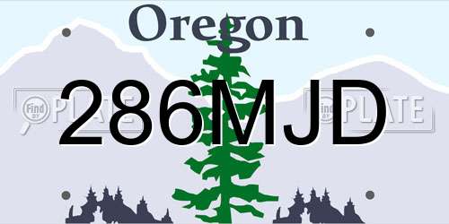 286MJD Oregon License Plate