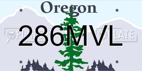 286MVL Oregon License Plate