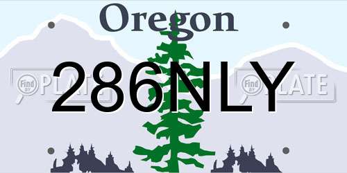 286NLY Oregon License Plate