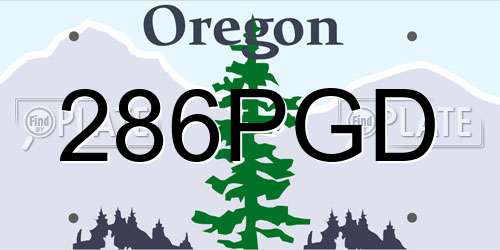 286PGD Oregon License Plate