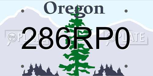 286RP0 Oregon License Plate