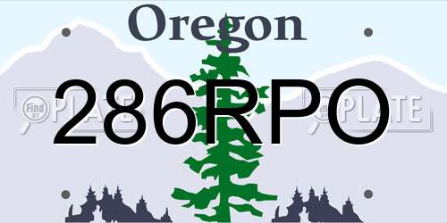 286RPO Oregon License Plate