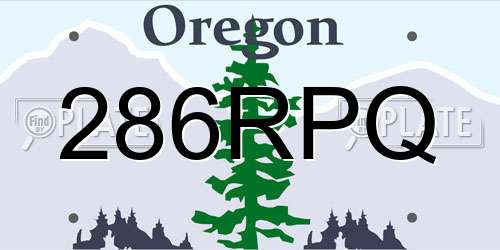 286RPQ Oregon License Plate