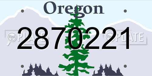 2870221 Oregon License Plate