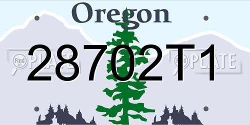 28702T1 Oregon License Plate