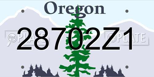 28702Z1 Oregon License Plate