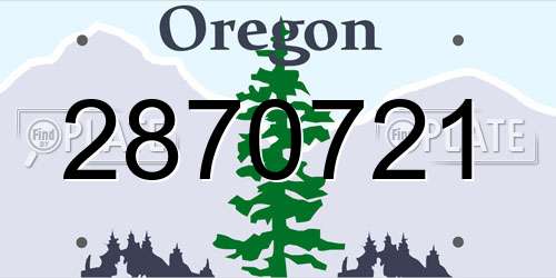 2870721 Oregon License Plate