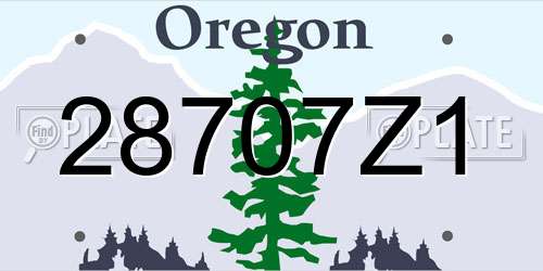 28707Z1 Oregon License Plate