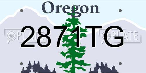2871TG Oregon License Plate