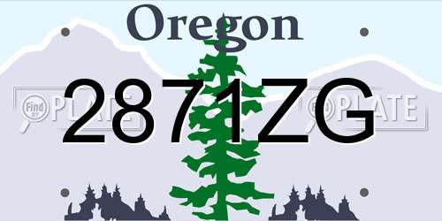 2871ZG Oregon License Plate