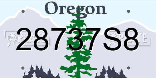 28737S8 Oregon License Plate