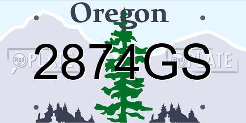 2874GS Oregon License Plate