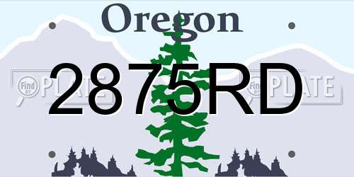 2875RD Oregon License Plate