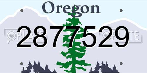 2877529 Oregon License Plate