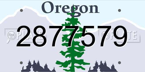 2877579 Oregon License Plate