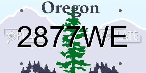 2877WE Oregon License Plate