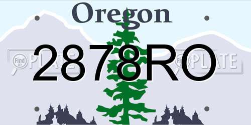 2878RO Oregon License Plate