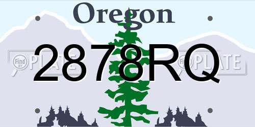 2878RQ Oregon License Plate