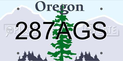 287AGS Oregon License Plate