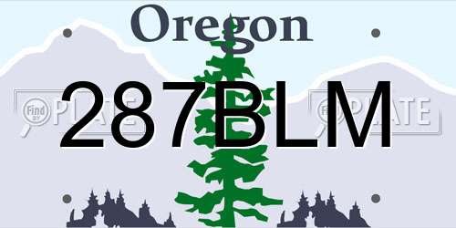 287BLM Oregon License Plate