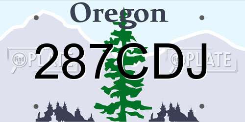 287CDJ Oregon License Plate