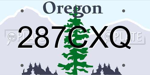 287CXQ Oregon License Plate