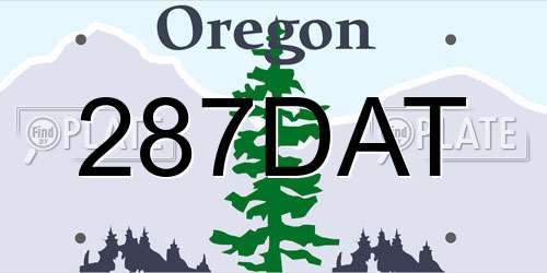 287DAT Oregon License Plate