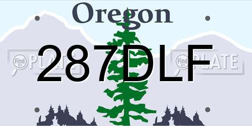 287DLF Oregon License Plate