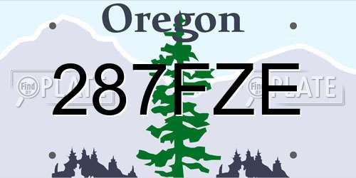 287FZE Oregon License Plate