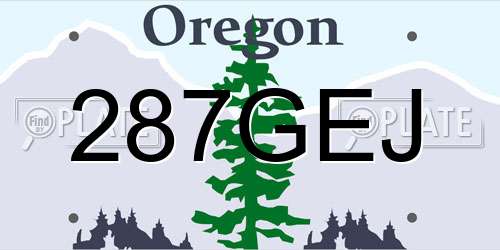 287GEJ Oregon License Plate