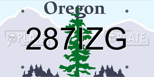 287IZG Oregon License Plate