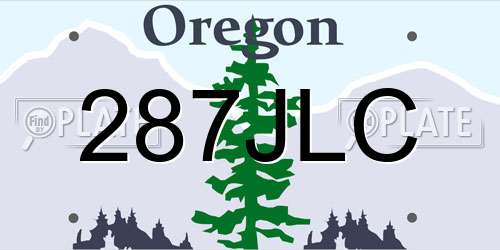287JLC Oregon License Plate