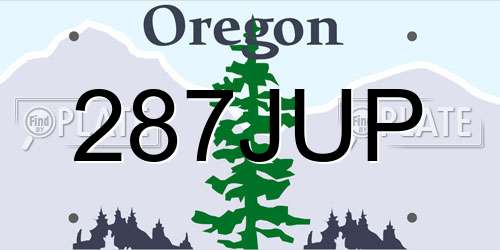 287JUP Oregon License Plate