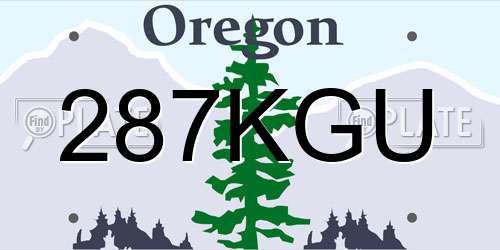 287KGU Oregon License Plate
