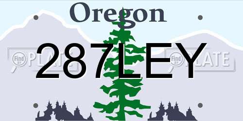 287LEY Oregon License Plate