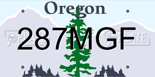 287MGF Oregon License Plate