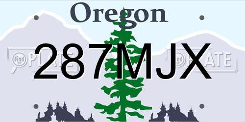 287MJX Oregon License Plate