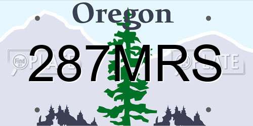 287MRS Oregon License Plate
