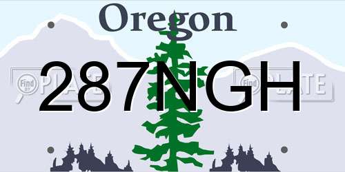 287NGH Oregon License Plate