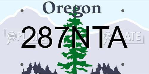 287NTA Oregon License Plate